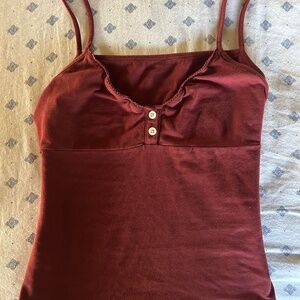 Brandy Melville Tiffany Tank Top in Burgundy